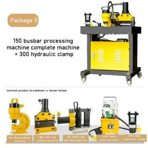 Copper Aluminum Busbar Processing Machine 3in1 4in1 Iron Plate Hydraulic Punching Machine Bending Cutting Combination Machine – Combination 3