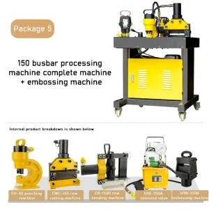 Copper Aluminum Busbar Processing Machine 3in1 4in1 Iron Plate Hydraulic Punching Machine Bending Cutting Combination Machine – Combination 5 Copper Aluminum Busbar Processing Machine 3in1 4in1 Iron Plate Hydraulic Punching Machine Bending Cutting Combination Machine – Combination 5