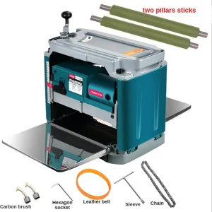 Extra Blades 2012NB 12 Inch Woodworking Carpentry DIY Surface Thicknesser Machine Electric Planer Wood Thickness Planer – machine-2 rollers