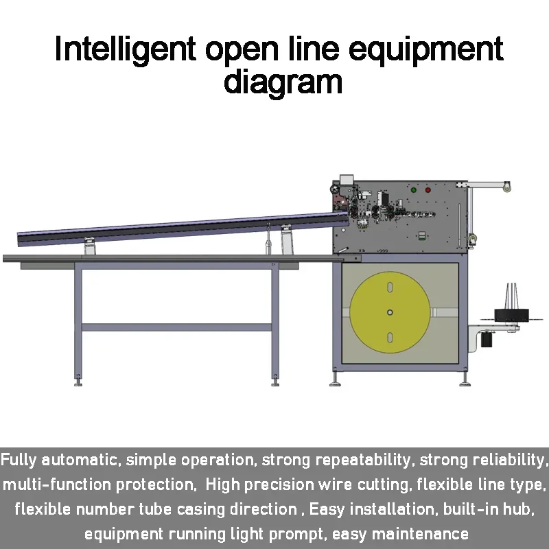 Secondary Line Full Automatic Opening And Threading Machine Wire Cutting Peeling End Printing Number Sleeve Number Tube Machine Secondary Line Full Automatic Opening And Threading Machine Wire Cutting Peeling End Printing Number Sleeve Number Tube Machine