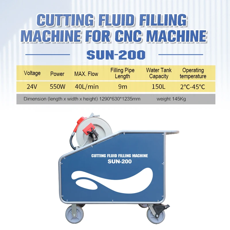 Mobile Sun-200 Cutting Fluid Filling Machine Cutting Fluid Tank Filler For Cnc Machines Mobile Sun-200 Cutting Fluid Filling Machine Cutting Fluid Tank Filler For Cnc Machines