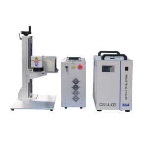 3W UV Fiber Laser JPT Fiber Laser Marking Machine with 175*175mm Lens 80mm Rotary S&A Water Chiller