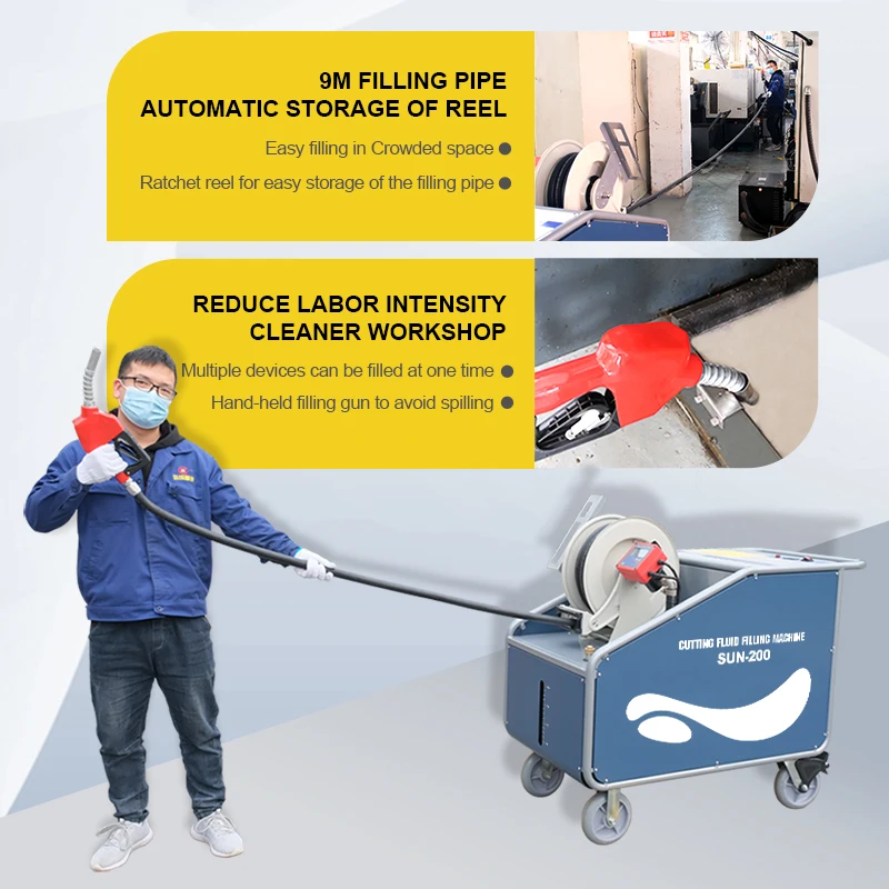 Mobile Sun-200 Cutting Fluid Filling Machine Cutting Fluid Tank Filler For Cnc Machines Mobile Sun-200 Cutting Fluid Filling Machine Cutting Fluid Tank Filler For Cnc Machines