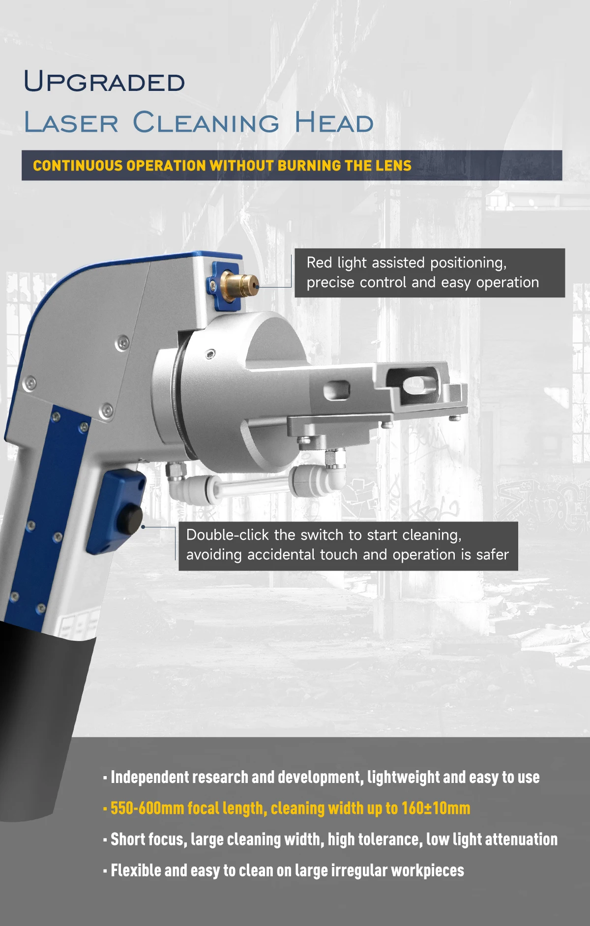 Handheld Laser Cleaning Machine Max Source Cable Length 10M Continuous/Modulation Rust Removal For Paint/Oil/Coating Mobile – 1500W Handheld Laser Cleaning Machine Max Source Cable Length 10M Continuous/Modulation Rust Removal For Paint/Oil/Coating Mobile – 1500W