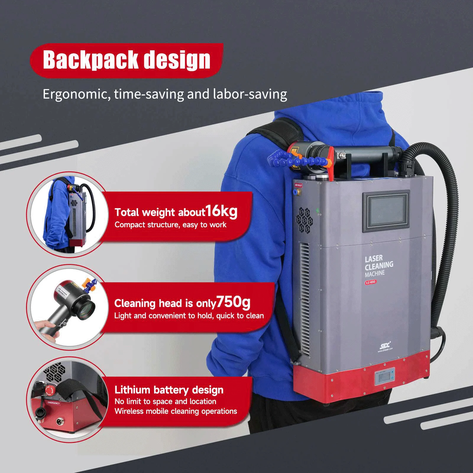 Rust Removal Laser Cleaner Backpack Type Small Compact Mopa Fiber Laser Cleaning Machine – 100W With Battery Rust Removal Laser Cleaner Backpack Type Small Compact Mopa Fiber Laser Cleaning Machine – 100W With Battery