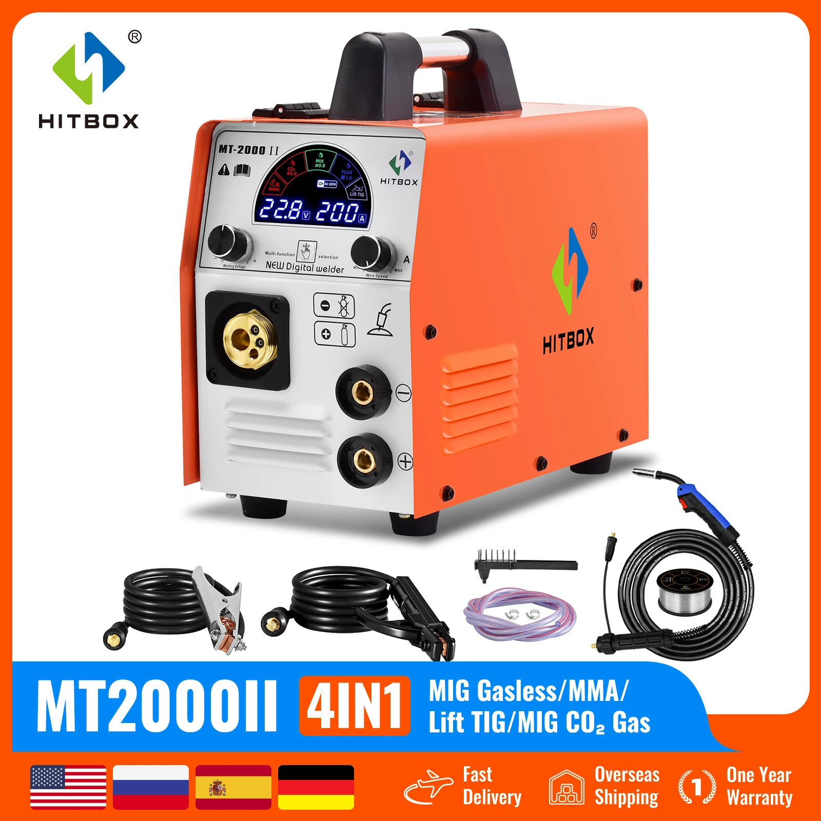 Hitbox Welding Machine Mt2000Ii 5 In 1 Mig Lift Tig Mma Semi-Automatic Igbt Inverter Mixed Gas Gasless Metal Welder Hitbox Welding Machine Mt2000Ii 5 In 1 Mig Lift Tig Mma Semi-Automatic Igbt Inverter Mixed Gas Gasless Metal Welder