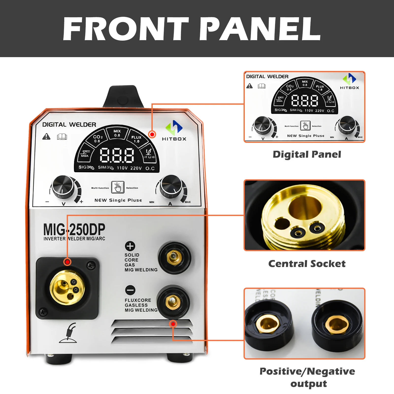 Hitbox Mig Welder 3 In 1 Semi-Automatic Aluminum Welding Machine Mig250Dp 220V Pulse Mig 3 In 1 Inverter Weld Technology Hitbox Mig Welder 3 In 1 Semi-Automatic Aluminum Welding Machine Mig250Dp 220V Pulse Mig 3 In 1 Inverter Weld Technology