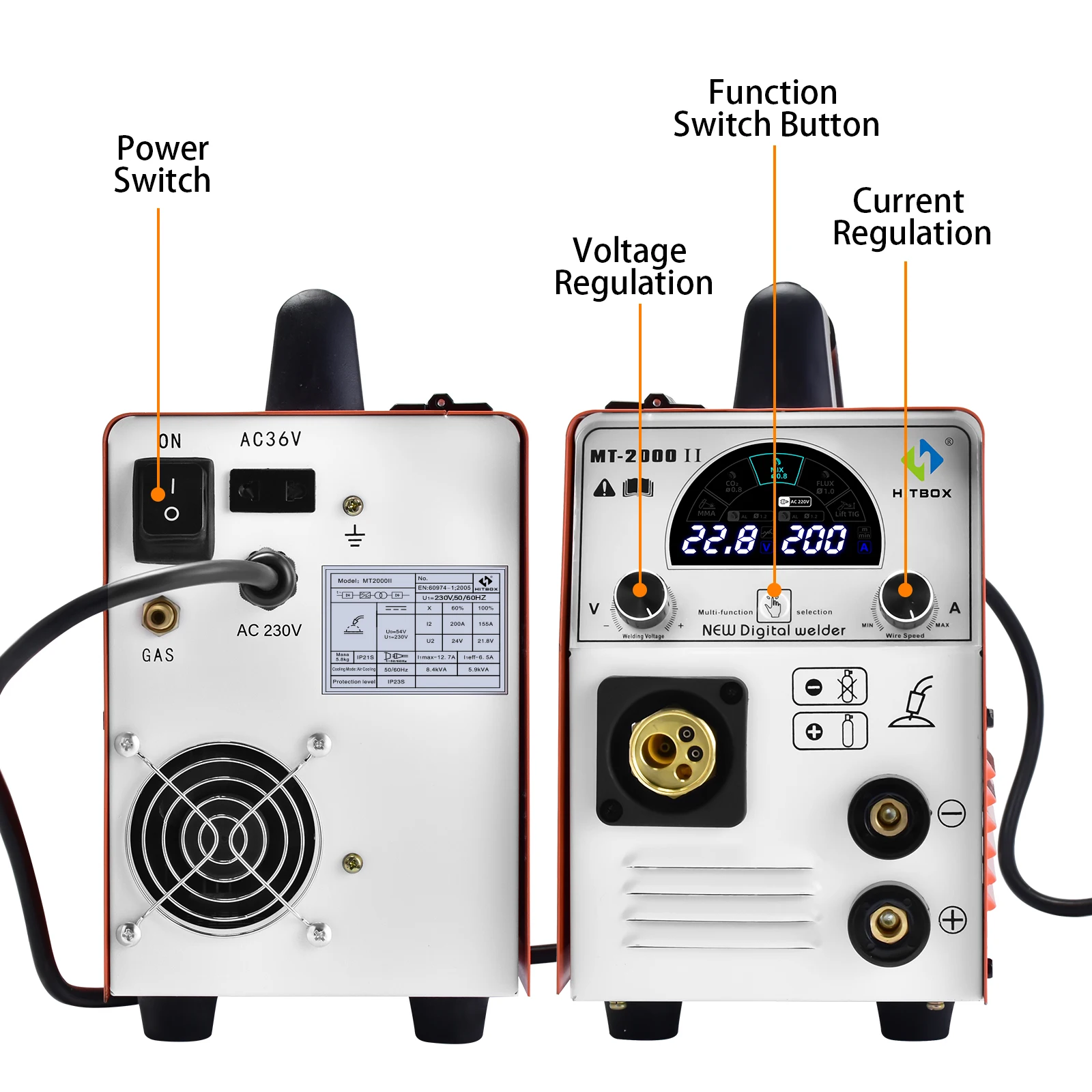 Hitbox Welding Machine Mt2000Ii 5 In 1 Mig Lift Tig Mma Semi-Automatic Igbt Inverter Mixed Gas Gasless Metal Welder Hitbox Welding Machine Mt2000Ii 5 In 1 Mig Lift Tig Mma Semi-Automatic Igbt Inverter Mixed Gas Gasless Metal Welder