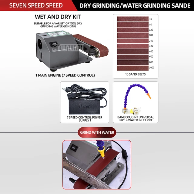 Flowing Water-Cooled Knife Sharpening Machine Automatic Electric Belt Grinding Machine Scissor Sharpener Belt Sanding Machine – 7 Speed Regulation Flowing Water-Cooled Knife Sharpening Machine Automatic Electric Belt Grinding Machine Scissor Sharpener Belt Sanding Machine – 7 Speed Regulation