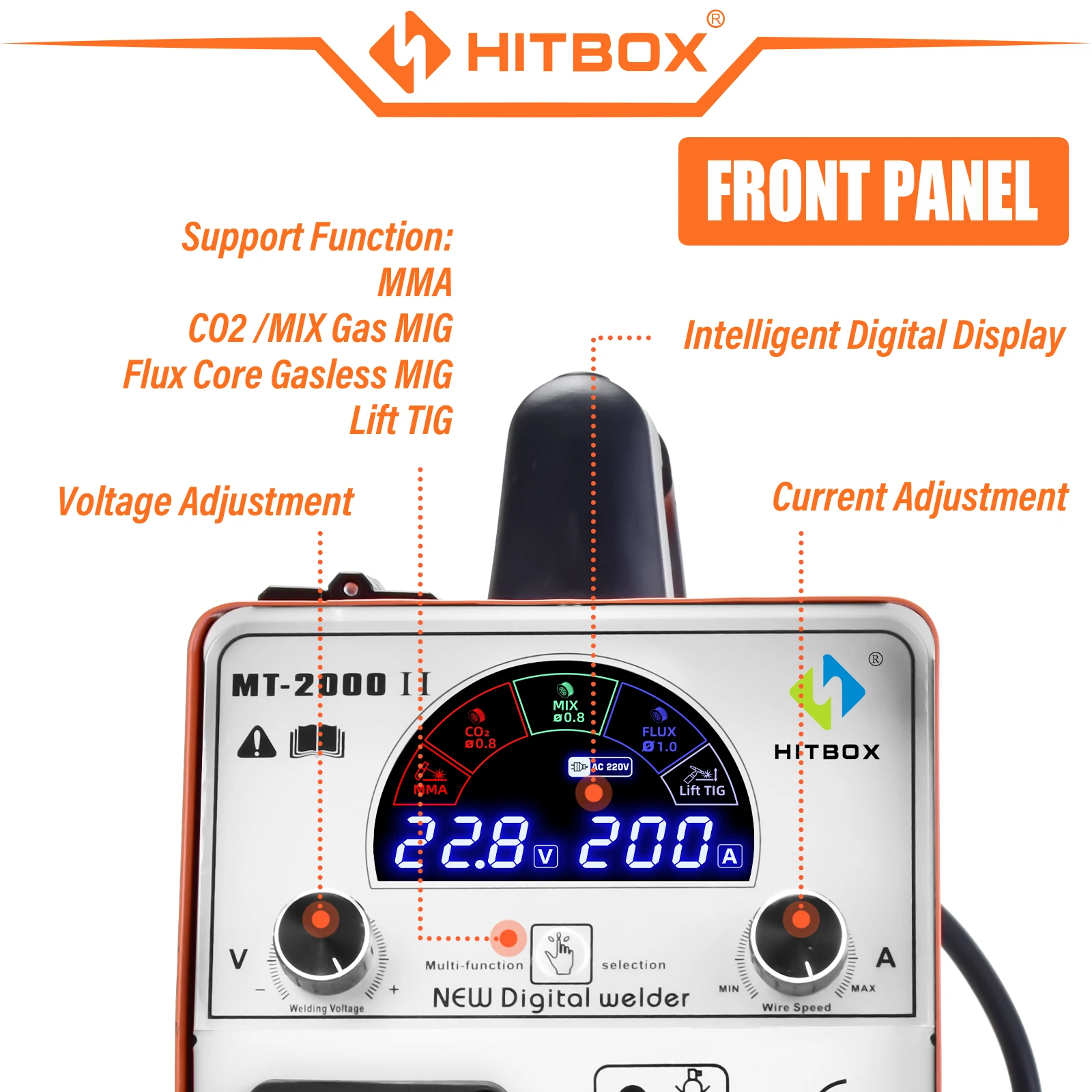 Hitbox Welding Machine Mt2000Ii 5 In 1 Mig Lift Tig Mma Semi-Automatic Igbt Inverter Mixed Gas Gasless Metal Welder Hitbox Welding Machine Mt2000Ii 5 In 1 Mig Lift Tig Mma Semi-Automatic Igbt Inverter Mixed Gas Gasless Metal Welder