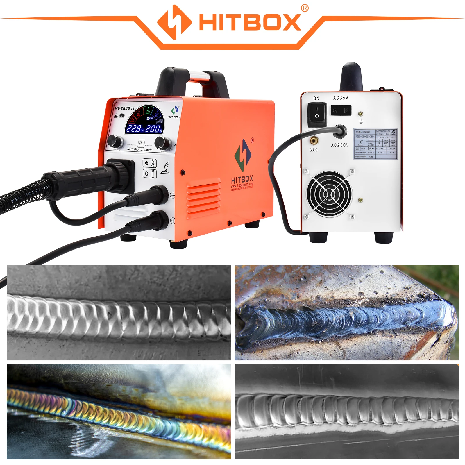 Hitbox Mig Welding Machine Mt2000Ii 4 In 1 Mig Gasless Co2 Gas Shielded Welding Machine Single Voltage 220V~240V Mma Lift Tig Hitbox Mig Welding Machine Mt2000Ii 4 In 1 Mig Gasless Co2 Gas Shielded Welding Machine Single Voltage 220V~240V Mma Lift Tig