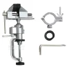 Universal Rotating Dual-Purpose Bracket with Wrench, 360 Degree Rotating Dual-Purpose Aluminum Alloy Table Vice