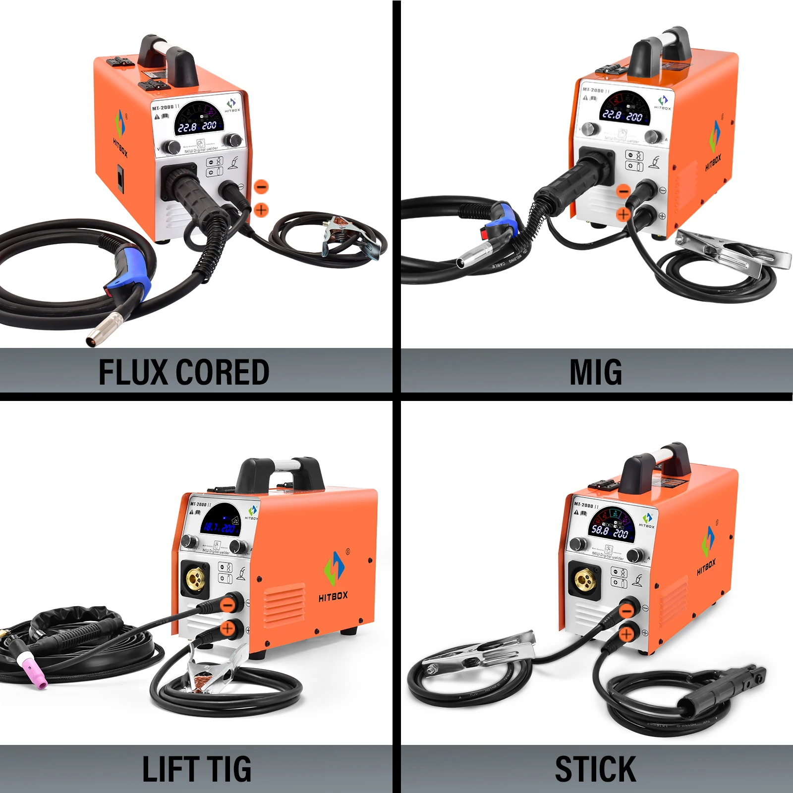 Hitbox Welding Machine Mt2000Ii 5 In 1 Mig Lift Tig Mma Semi-Automatic Igbt Inverter Mixed Gas Gasless Metal Welder Hitbox Welding Machine Mt2000Ii 5 In 1 Mig Lift Tig Mma Semi-Automatic Igbt Inverter Mixed Gas Gasless Metal Welder