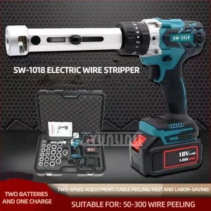 Rechargeable Electric Wire Stripper Sw1018 50-300m² Wire Stripper Cable Peeling Machine Wire Stripping Tool Rechargeable Electric Wire Stripper Sw1018 50-300m² Wire Stripper Cable Peeling Machine Wire Stripping Tool