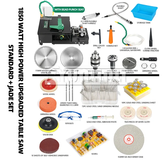 220V Multifunction Grinding Polishing Machine Mini Table Saw Jade Engraving Machine Portable Jade Cutting Machine Stone Polisher – Package 8 220V Multifunction Grinding Polishing Machine Mini Table Saw Jade Engraving Machine Portable Jade Cutting Machine Stone Polisher – Package 8