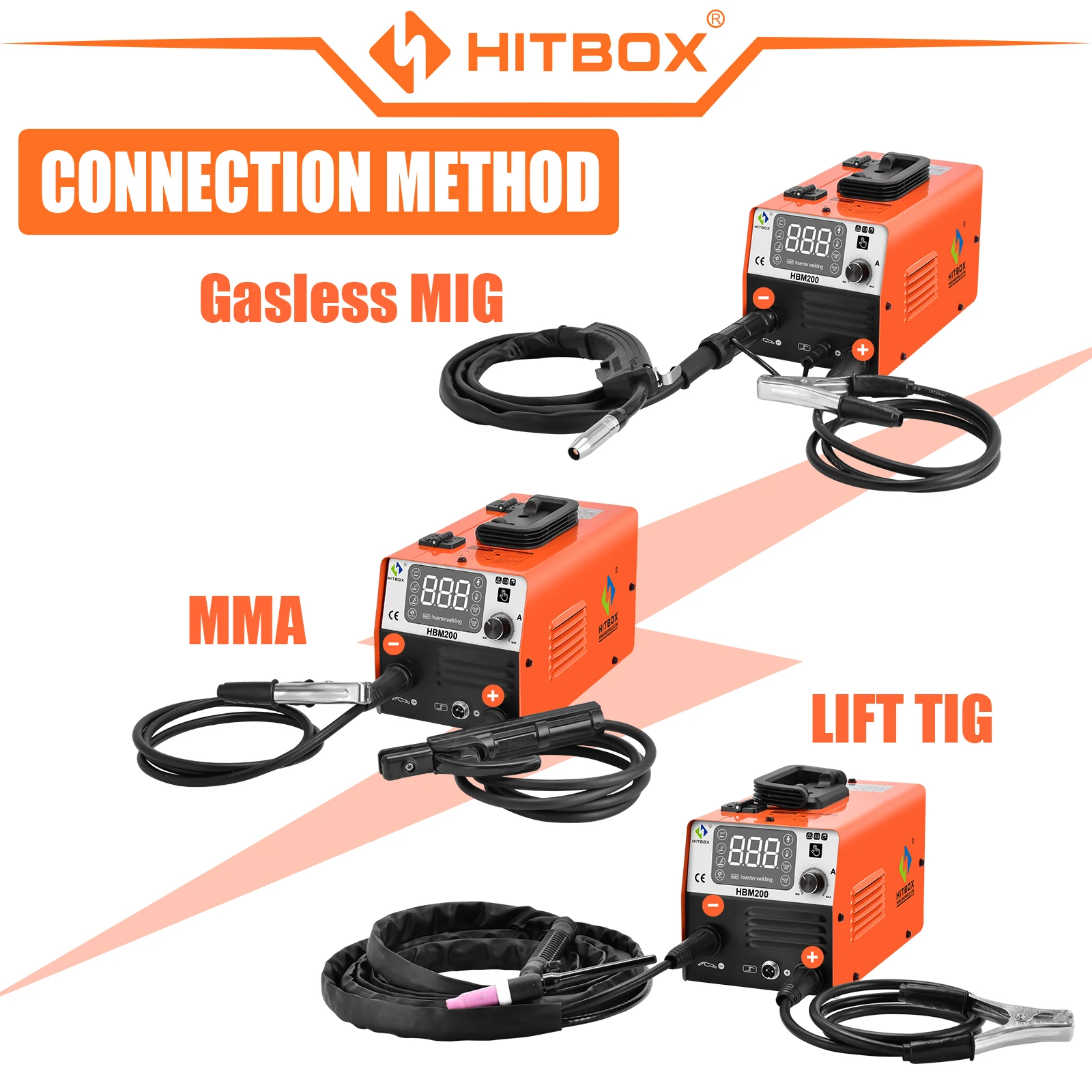 Hitbox Mma Arc Mig Tig Welder 3 In1 Hbm200 Mig Semi-Automatic Welding Machine Without Gas Inverter Hitbox Mma Arc Mig Tig Welder 3 In1 Hbm200 Mig Semi-Automatic Welding Machine Without Gas Inverter