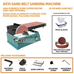 3000w Abrasive Belt Sanding Machine Woodworking Metal Electric Vertical and Horizontal Grinding Machine Sandpaper Tool – 2200w 380v