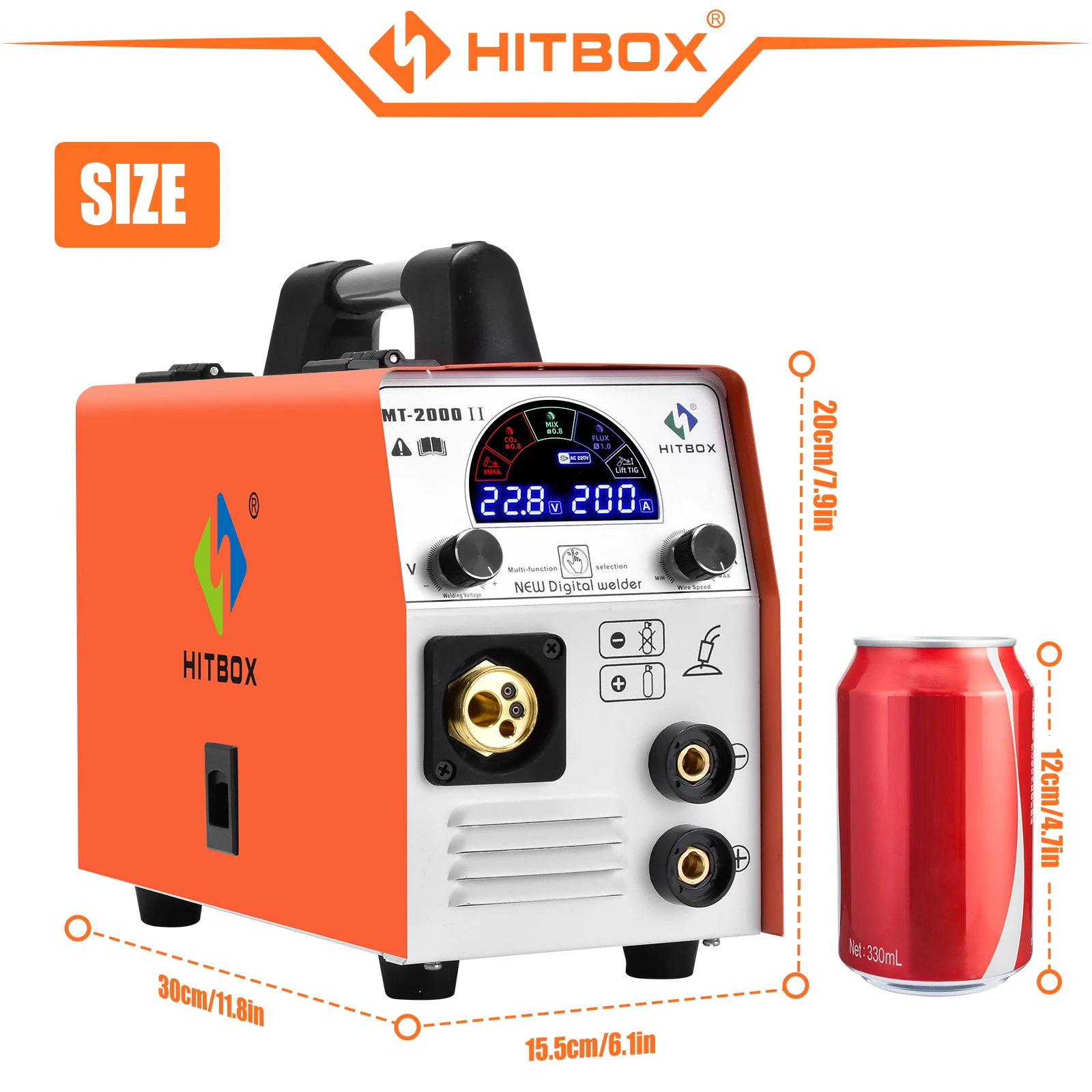 Hitbox Mig Welding Machine Mt2000Ii 4 In 1 Mig Gasless Co2 Gas Shielded Welding Machine Single Voltage 220V~240V Mma Lift Tig Hitbox Mig Welding Machine Mt2000Ii 4 In 1 Mig Gasless Co2 Gas Shielded Welding Machine Single Voltage 220V~240V Mma Lift Tig