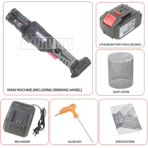 1.0-4.0 Electric Tungsten Needle Grinding Machine Rechargeable Cordless Tungsten Electrode Grinder Sharpener for Tig Welding – 20.0Ah battery