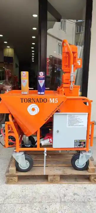 High Quality Wall Dry Mortar Cement Plastering Spraying Machine Made In Turkey New 380 V Power Tornado M5 High Quality Wall Dry Mortar Cement Plastering Spraying Machine Made In Turkey New 380 V Power Tornado M5